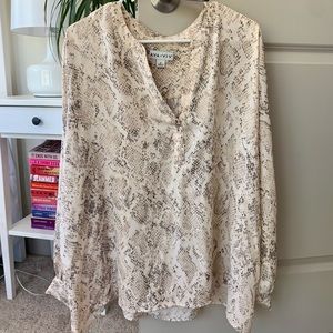 Plus Size Snakeskin Blouse